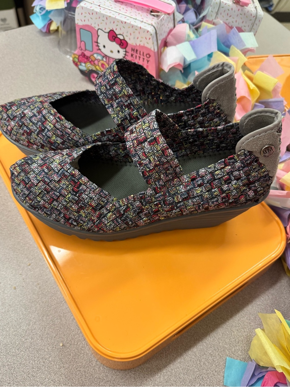 bernie mev. Lilia Women's Sz 39 Multicolor Woven Mary Jane F